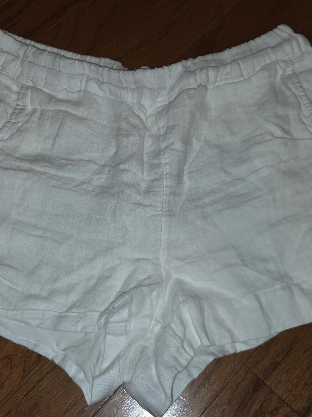 Medium J.Crew White Linen Pull-On Shorts